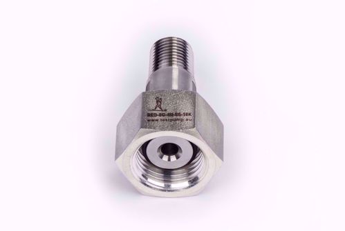 Afbeelding van Verloop 1/2" BSP female met 60 graden conus en o-ring x 1/4" NPT Male
