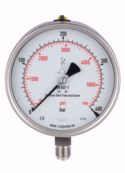 Afbeelding van 0-400 Bar Manometer, Ø150mm, 1%