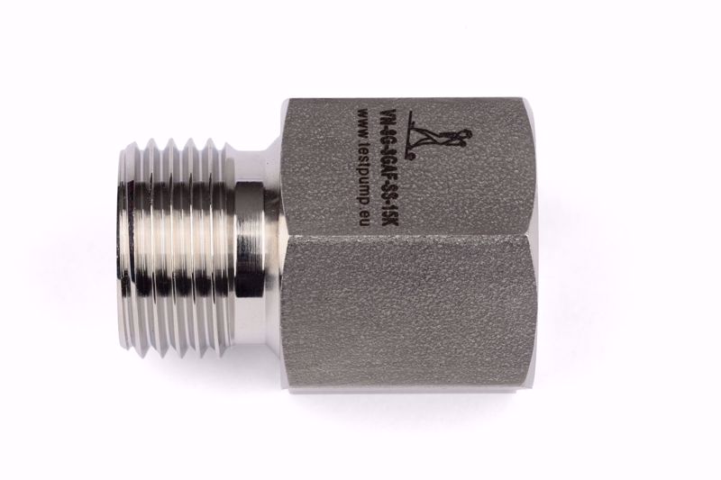 Afbeelding van Verloop 1/2" BSP volgens EN 837 female x 1/2"BSP male, 60 graden conus