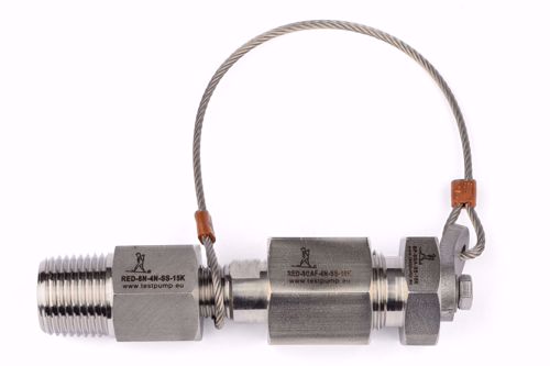 Afbeelding van Verloop 1/2" BSP volgens EN 837 female wartel connectie x 1/2"NPT male - Assembly met Blindstop